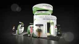 20x30 Island booth design by Reaction Space